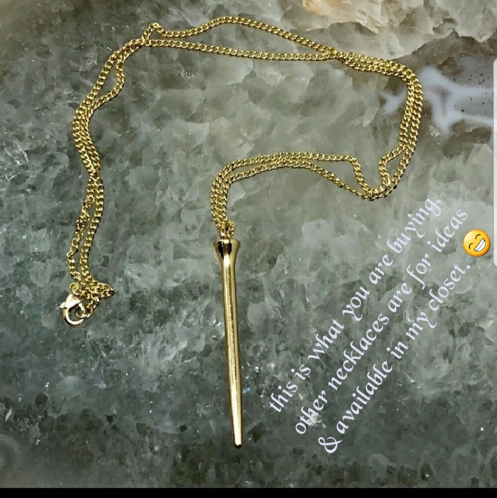 SPIKE 14K Gold layering minimalist necklace NWT - Picture 2 of 8